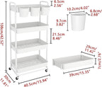 JIUYOTREE 4-Tier Plastic Rolling Storage Cart Utility Cart - Image 2