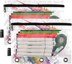 Watercolor Dragon Pencil Pouch for 3 Ring Binder, 2 Pack Waterproof Pencil Bags - Image 2
