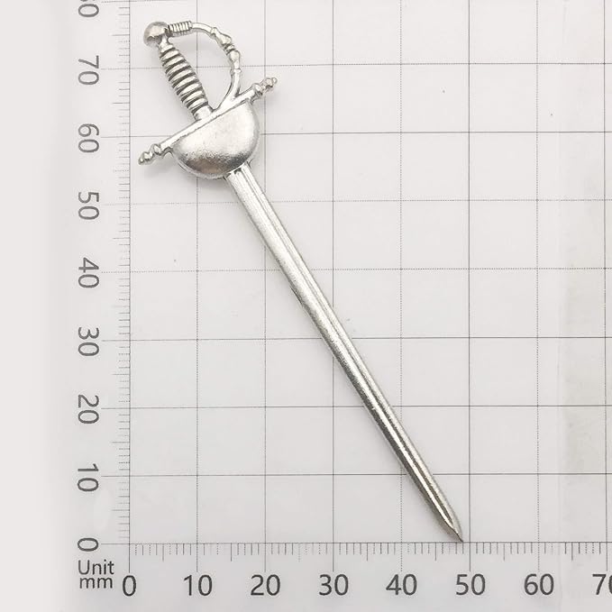 12pcs Craft Supplies Antique Silver Swords Knife Bookmark Charms Pendants - Image 7