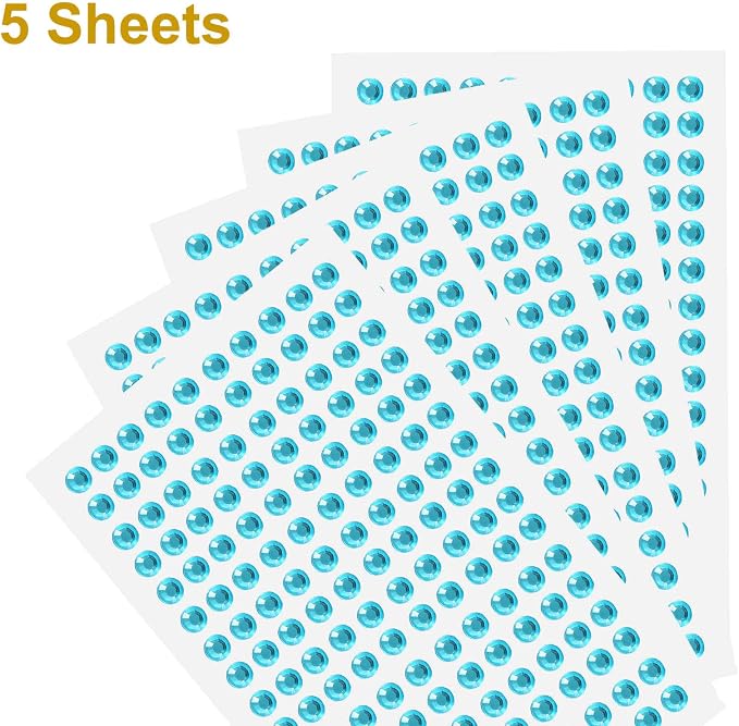HARFINGTON 5 Sheet/800pcs Rhinestone Adhesive Stickers Self Adhesive Acrylic - Image 3