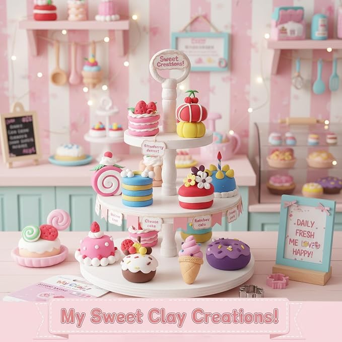 Air Dry Clay Kit for Kids, 12 Dessert Baking Modeling Clay for Kids, DIY Model - Image 2