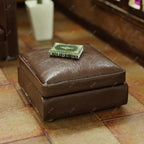 iLAND Dollhouse Furniture Sectional Dollhouse Couch Set Brown Faux Leather Sofa - Image 8