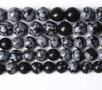 Natural Snowflake Obsidian Beads Round Loose Stone Energy Healing Gemstone Beads - Image 2