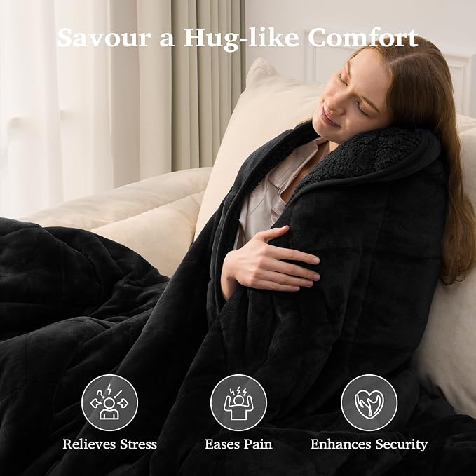 Sivio Weighted Blanket for Adult, 20 lbs Sherpa Heavy Throw - Image 4