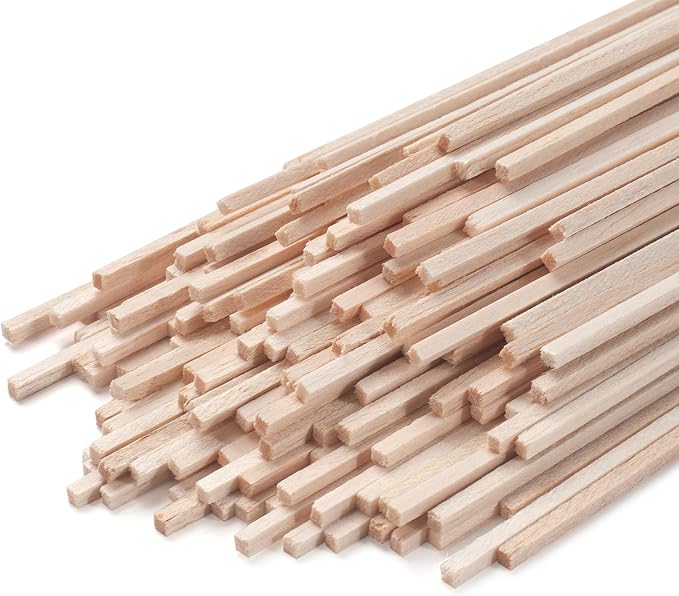Balsa Wood Sticks, Balsa Wood Strips, Square Wooden Dowel Rods by Coowayze