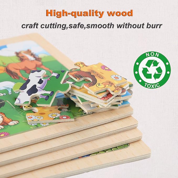 Puzzles for Kids Ages 4-6, 4 Packs 24 Piece Wooden Jigsaw Puzzle for Toddlers - Image 7