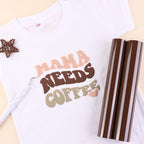 Tintnut Brown Derby Puff Heat Transfer Vinyl Roll, easy cut & weed, stretch - Image 3