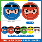 Naozinebi 72PCS Ninja Birthday Plates Karate Party Supplies Ninja Warrior - Image 2