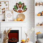 Paintable Thanksgiving Ornaments 3 Sets, Wooden Football Turkey Ornaments to - Image 4