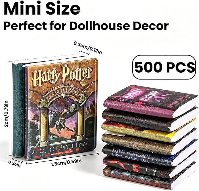 DIYDEC 500pcs Mini Books Miniatures Dollhouse Books - Image 2
