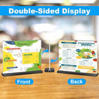 EHWINE 12 Pack Acrylic Sign Holder 8.5 x 11 Horizontal, Double-Sided Stand up - Image 4