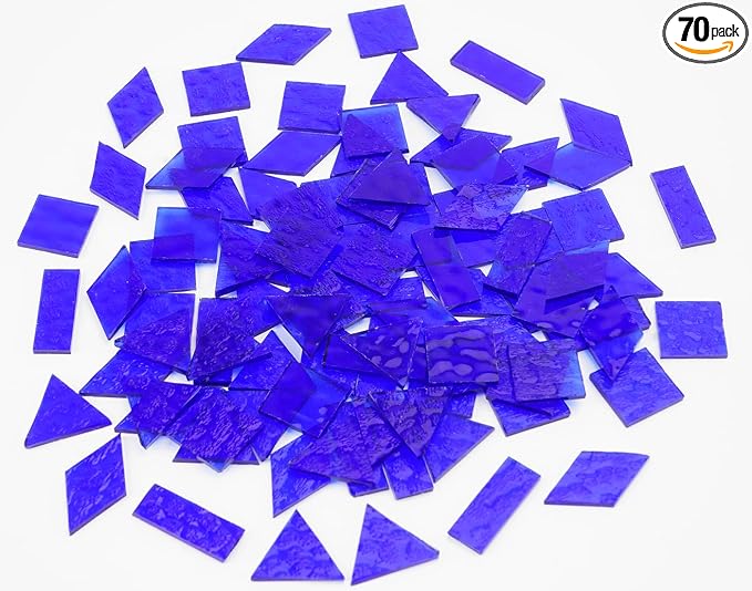 Large Size Textured Transparent Glass Tiles, 200g Mixed Shapes Stained Glass by Unknown