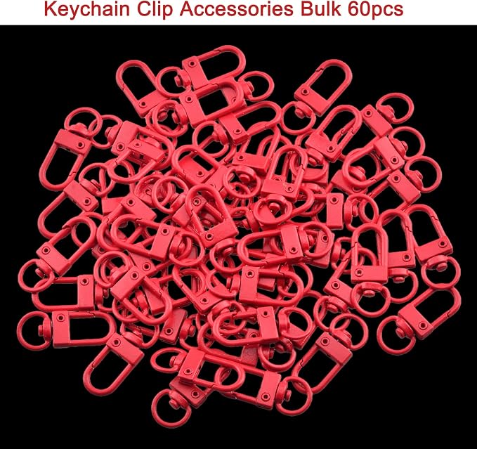 Keychain Clasp Keychain Clip Accessories Bulk 60pcs Colorful Lobster Claw Clasps - Image 2