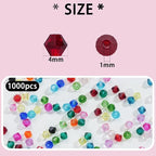 1000PCS Bicone Crystal Beads 4mm Glass Faceted Spacer Beads Bulk - Image 2