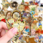 50PCS Vintage Aesthetic Stickers, Waterproof PET Scrapbooking Decals, Retro - Image 4