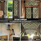 Boho Golden Vintage Geometric Dark Green Ethnic Stained Glass Window Films - Image 5