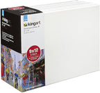 KINGART Stretched White Canvas Set – Rectangle, 9x12 Inch, Triple Gesso Primed - Image 7