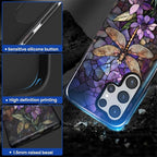 for Samsung Galaxy S25 Ultra Case, Stained Glass Dragonfly Pattern Glossy 2 in - Image 4