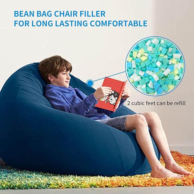 Bean Bag Filler, 5lbs Shredded Memory Foam Stuffing, Filling & Refill - Image 9