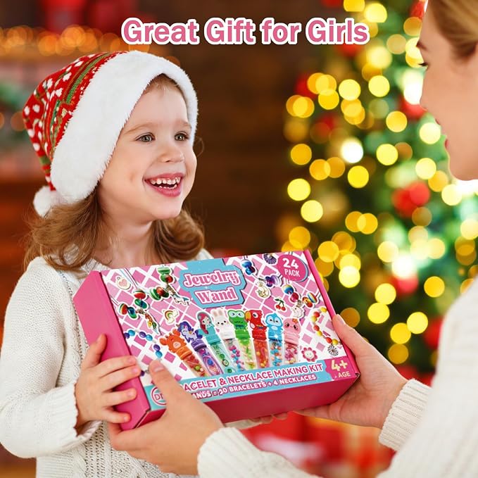 24 Pack Kids Bracelet Necklace Making Kit - Image 7