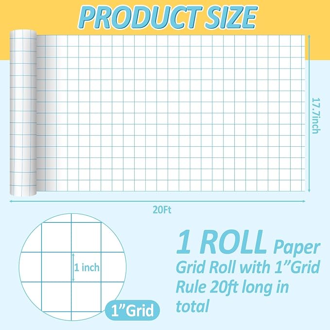 Qyeahkj Blue Checked Bulletin Board Paper Roll Blue White Bulletin Board - Image 2