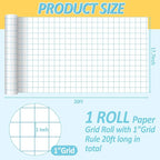 Qyeahkj Blue Checked Bulletin Board Paper Roll Blue White Bulletin Board - Image 2