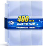 7200 Pockets Trading Card Binder Sleeves, Baseball Card Sleeves Fit by Kitoyz