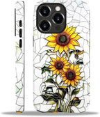 ZHEGAILIAN Case for iPhone 14 Pro, Sunflower Faux Stained Glass Effect Durable by Home