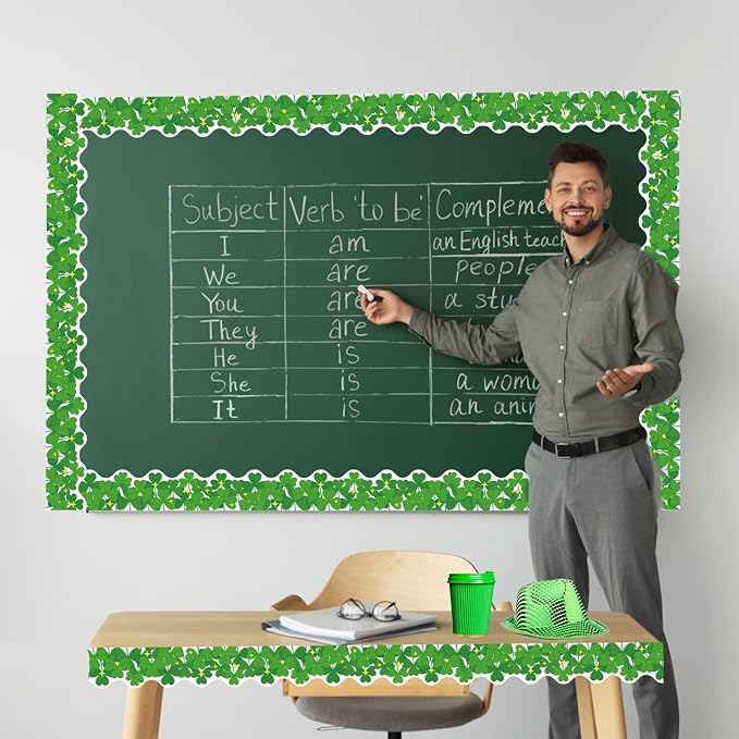 69Ft St. Patrick's Day Shamrock Bulletin Board Borders Irish Paper Bulletin - Image 7