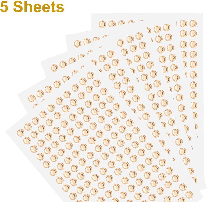HARFINGTON 5 Sheet/800pcs Rhinestone Adhesive Stickers Self Adhesive Acrylic - Image 3