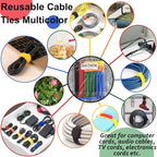 160pcs Cable Ties Reusable Colorful Wire Ties Cable Management Cord Ties - Image 3