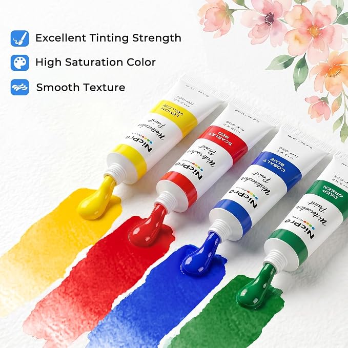Nicpro Watercolor Paint Set for Adults, 36 Colors Watercolor Tube with10 Paint - Image 3