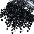 qiipii 900PCS 6mm Pure Black Round Half Round Pearls by qiipii