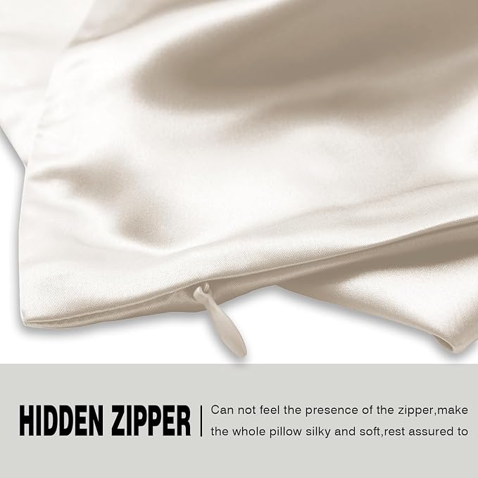 Silk Pillow Cases 2 Pack, Soft Breathable and Sliky Queen Size Pillow Cases Set - Image 4
