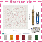 INFUNLY Punch Needle Frame Kits Red Flowers Punch Needle Embroidery Set - Image 2