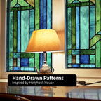 Original Hand Drawn Faux Stained Glass Window Film, Double-Sided Privacy Static - Image 5
