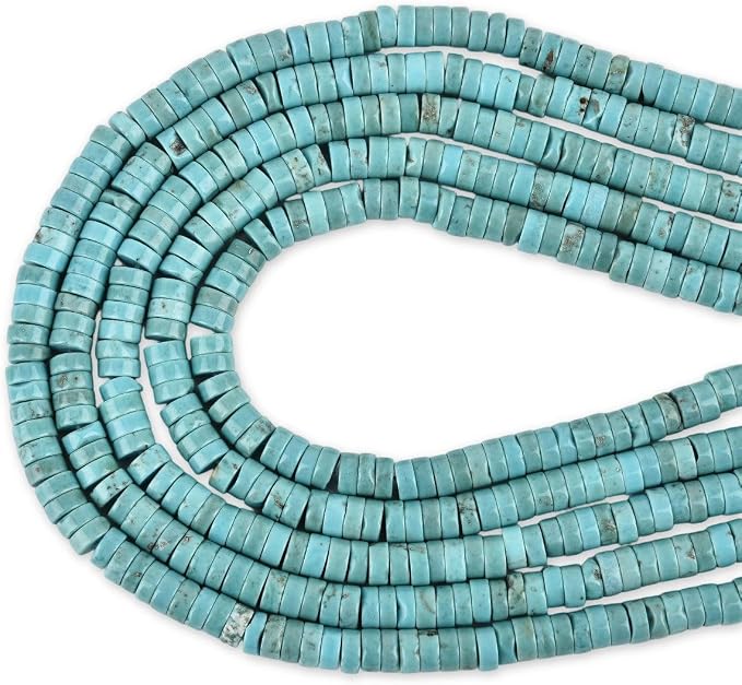 170pcs 5x2mm Natural Turquoise Heishi Disc Rondelle Spacer Stone Semi Precious - Image 2