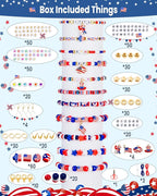 Goldwise 1578Pcs 4th of July Red White Blue Beads Bracelet Making Kit - Image 3