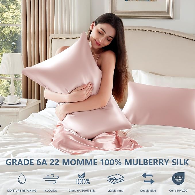 Silk Pillow Cases Queen Size 100% Mulberry Silk Pillowcase - Image 6