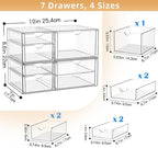 Stackable Storage Drawers, Acrylic Organizers, 7 Drawers | Makeup Organizer - Image 3