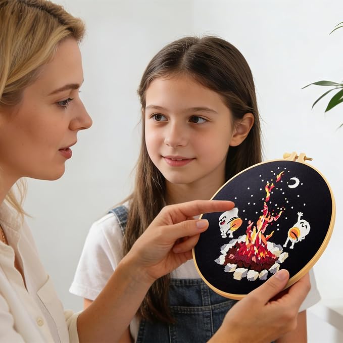 Crafmanoe Embroidery Kits for Beginners Adults, Cute Hand Embroidery Starter - Image 4