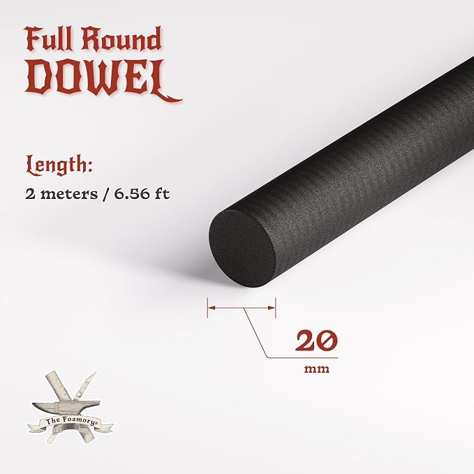 The Foamory's No Waste Full Round EVA Foam Dowel. 20mm x 2M Length. High-Density - Image 2