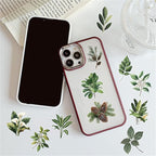 50pcs Transparent Green Leaf Sticker - Image 2