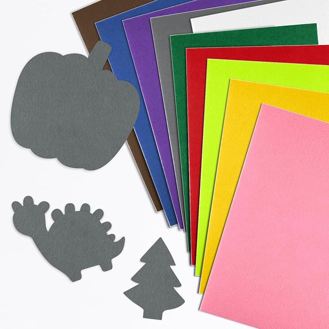CHRORINE 10 Pcs Grey Felt Fabric Sheets Self Adhesive Felt Sheets 8 x 12 Inches - Image 4