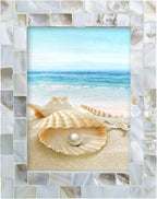 Handmade Picture Frames, Unique Natural Style, Chic Mosaic Beach Picture Frame by WORAMUK