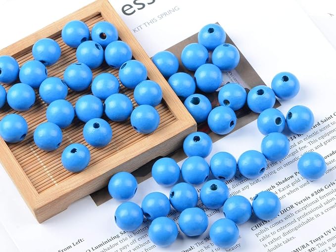 AD Beads Wood Spacer Loose Wooden Craft Beads Big Hole Beads Assorted - Image 4