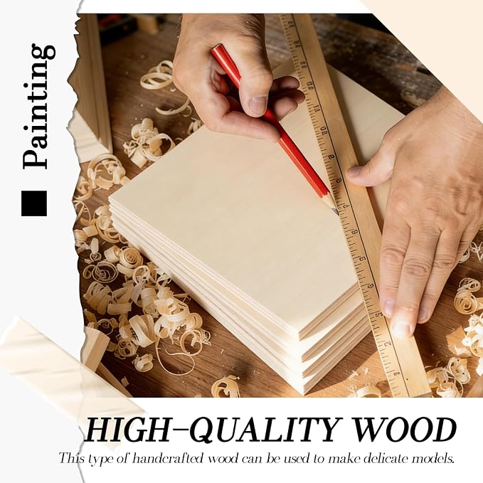 32 Pcs Basswood Sheets 12"x12"x1/8" Balsa Wood Sheet Thin Plywood Engraving - Image 5