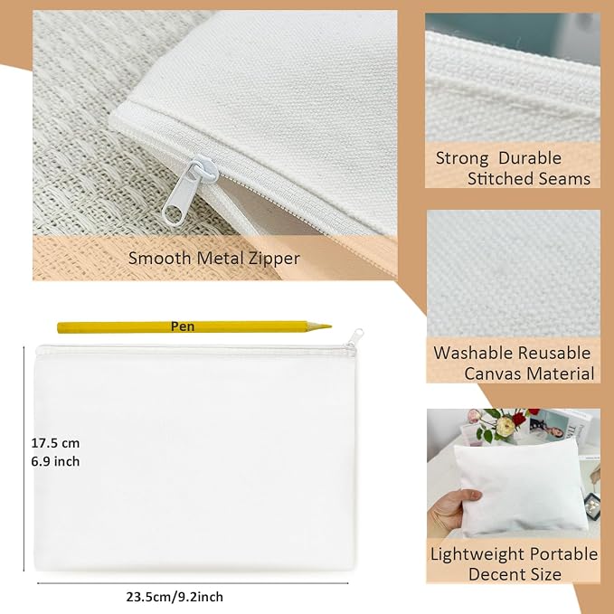 Koolmox 30 PCS 9x7'' White Makeup Bag Set - Image 2