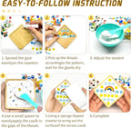 8 Sets DIY Mosaic Coaster Kit – Mixed Color Glass Mosaic Tiles - Image 3