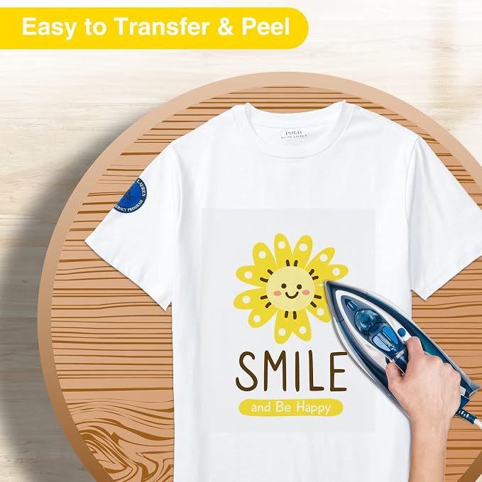 Sooez 12" x 10ft Heat Transfer Vinyl Roll Yellow, Iron on Vinyl - Image 4